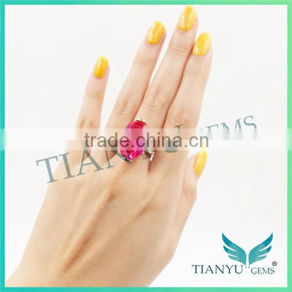 Fashion Ruby Gemstone18K Gold Wedding Rings Foreverone 9 Hearts & Flower VVS1 E-F Round Cut Moissanite Diamond Rings photo-4