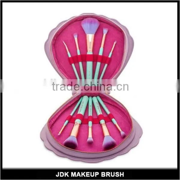 Newest Arrival Makeup Brush Kit Flower Shell Shape Cosmetic Bag Brush Set photo-2