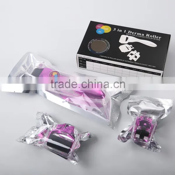 Bestsell 0.5/2.0/1.5mm Heads 3 in 1 Roller 180/600/1200 Micro Needles Skin Recovery photo-2