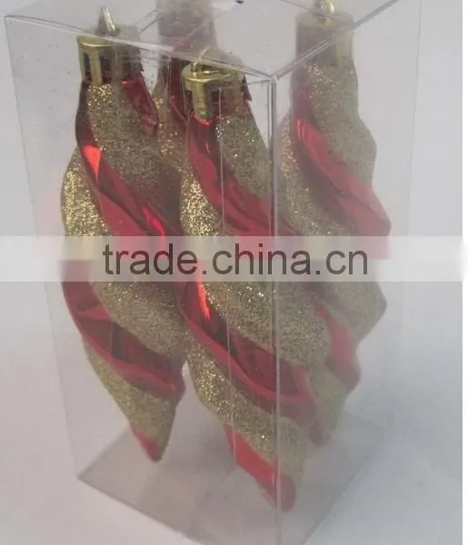 Red Hot Shatterproof 4-Finish Finial Drop Christmas Ornaments photo-2