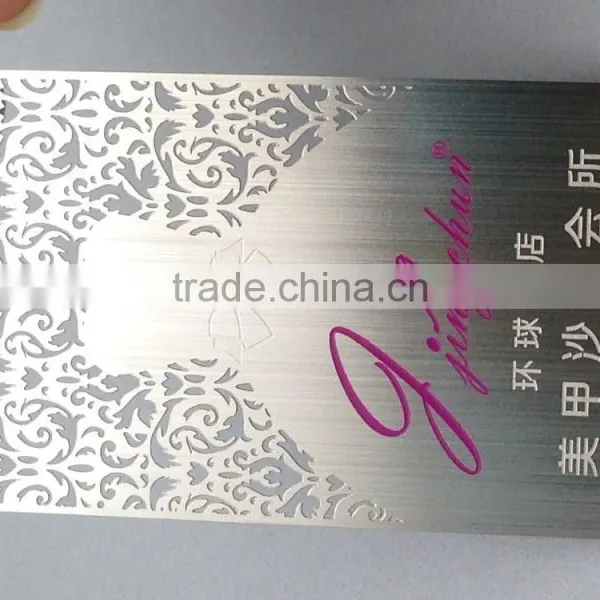 Magnetic Stripe Card, Stainless Steel Silver Metal Business Card With Cut Out Design photo-3