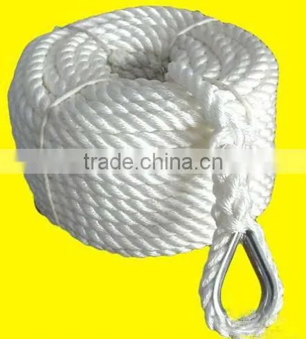 Super Quality Twisted Polyester Anchor Line With Steel Thimble One End photo-2