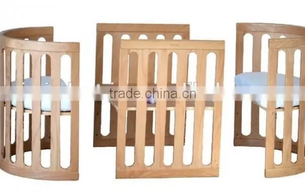 Fashion Model 5 in 1 Wooden Round Baby Cot Baby Crib photo-3