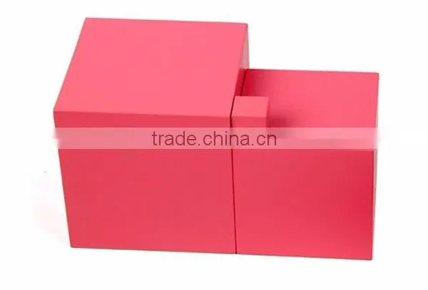 Preschool Kid Toy Wooden Montessori Pink Tower Set Made in China photo-5