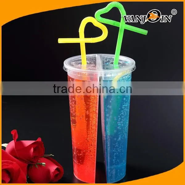 32oz 24oz Bubble Boba Tea Plastic 3 Drinks 1 Cup For Sale photo-3