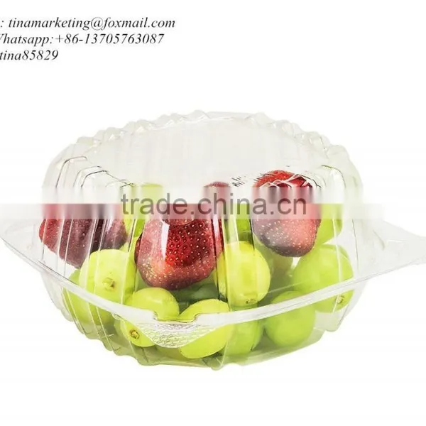 Clear Hinged Plastic Food Take Out To-Go Container,Clamshell Fruit/Cake/Salad Pack Box photo-2