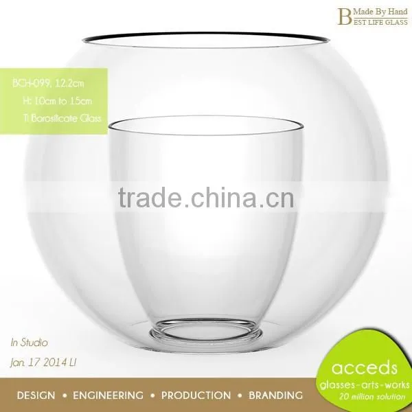 2014 Novelty OEM/ODM Round Replacement Clear Glass Tealight Holder photo-2