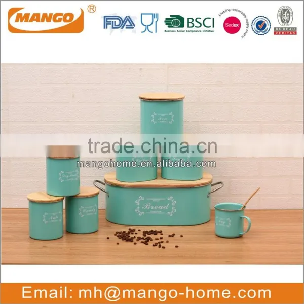 Light Green 4 Sets Steel Tea Sugar Canister Sale photo-2