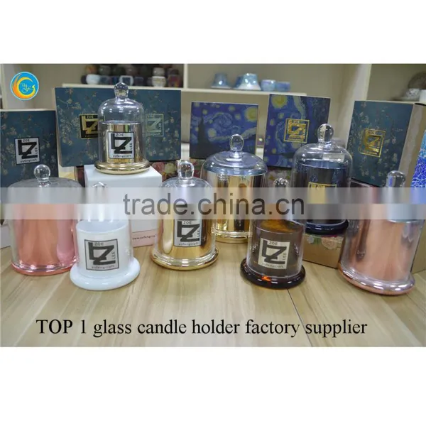 Gold Glass Candlesticks Antique Glass Cloche photo-4