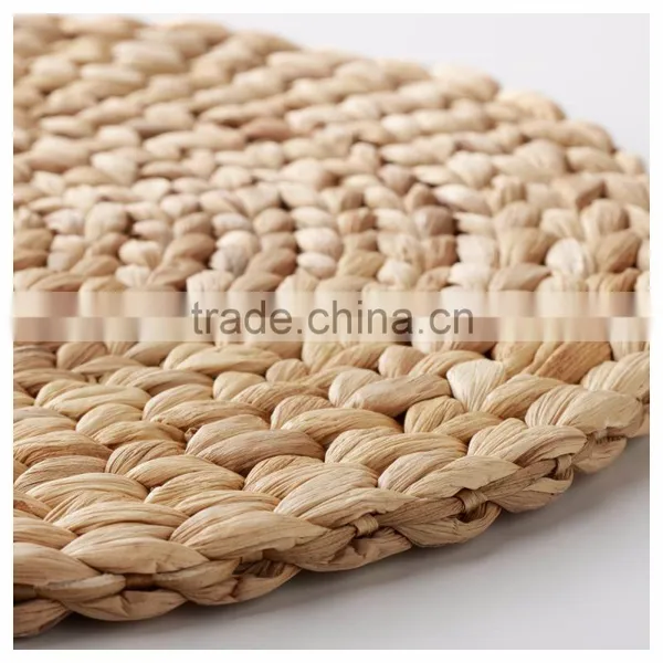 Round Natual Straw Weave Water Hyacinth Dinner Pad Mat Placemat Tablemat for Wedding photo-2