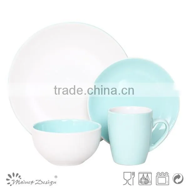 Blue and White Eco Round Glazed Western Dinner Set photo-2