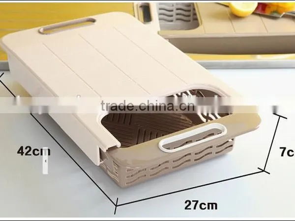 Plastic Drawer Foldable Cutting Board/cutting Board With Tray/cutting Board With Strainer photo-2
