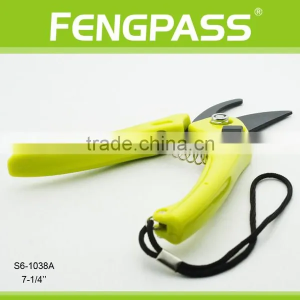S6-1038A 7-1/4" Plastic Handle With Black Stainless Steel Blade Pruning Garden Scissors photo-4