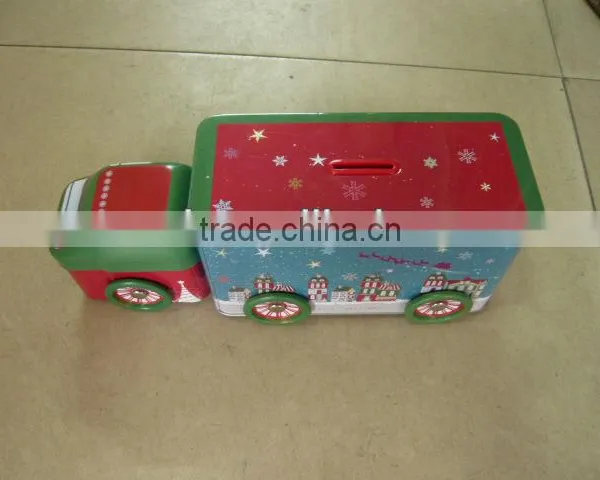 Truck Shaped Candy Tin with Coin Slot