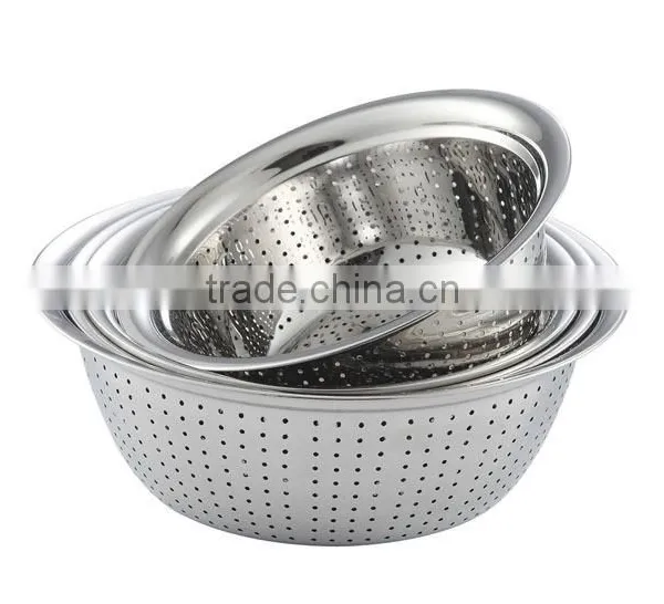 Metal Powder Coated Colander 3pieces in a Set Stainless Steel Fruit Wash Basket photo-6