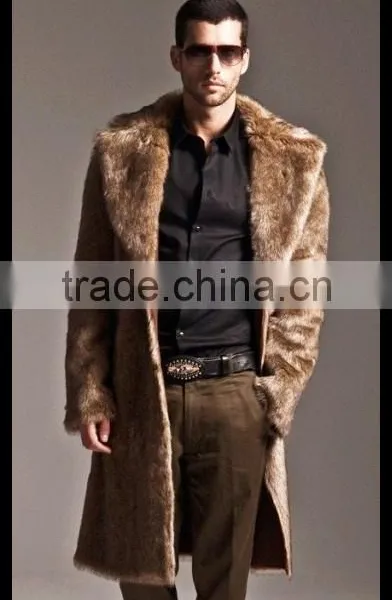 Winter New Style Mens Parka Man-made Fox Fur Coat Jacket photo-3