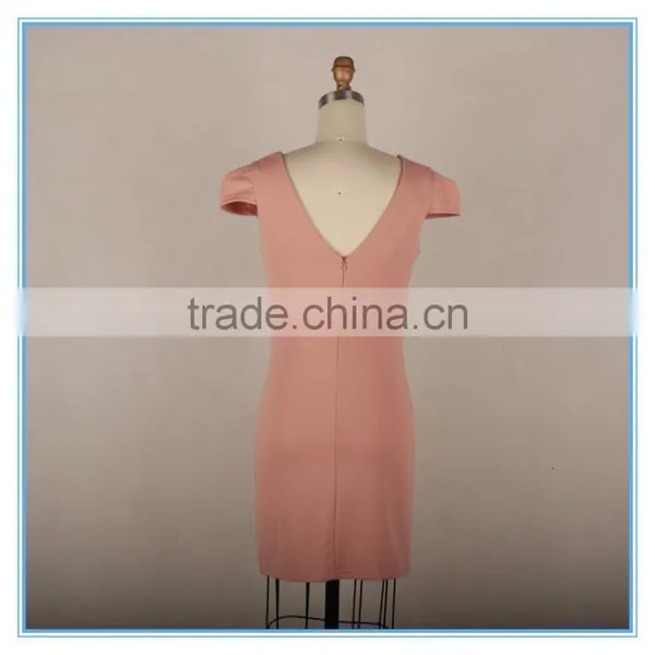 Women Sexy Backless Bodycon Slim Fit Dress With Crystal Beaded2016 photo-2
