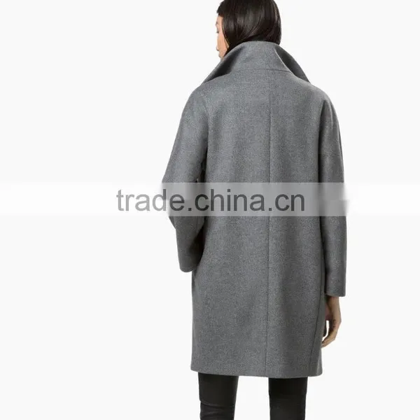Grey Color Stylish Design Lady Coat photo-4