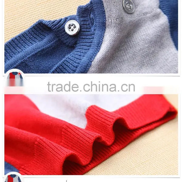 2017 2018 Baby Boys Stylish Contrast Block Color Pullover Sweaters photo-3