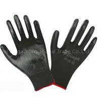 Black Nitrile 13G Black Polyester Safety Glove