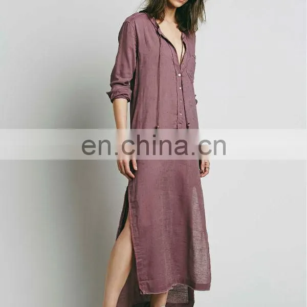 Fashion High Low Cotton Maxi Dress Design for Muslim, Woman Frock Dress photo-6