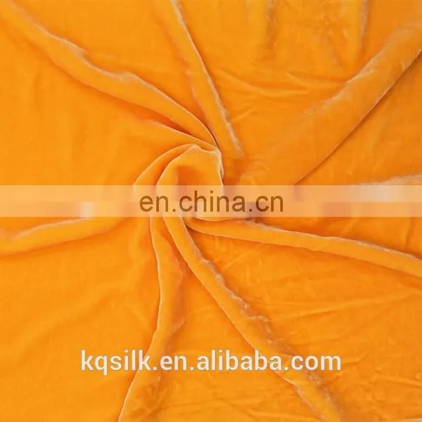 Plain dyed solid color pure mulberry silk&rayon velvet fabric