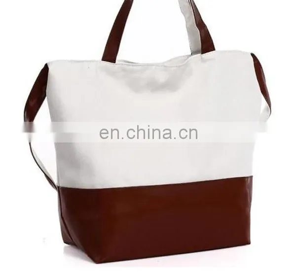 Paris Mark Double Using Cheap Durable Canvas Satchel Handbag photo-6