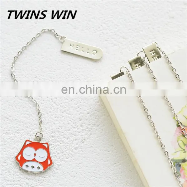 Free Samples Japan School Popular Stationery Promotional Gift Design Cartoon Owl Shaped Magnet Bookmark Metal photo-2