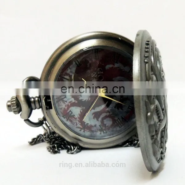 Game of Thrones House Targaryen A Song of Ice and Fire Quartz Pocket Watch Necklace photo-4