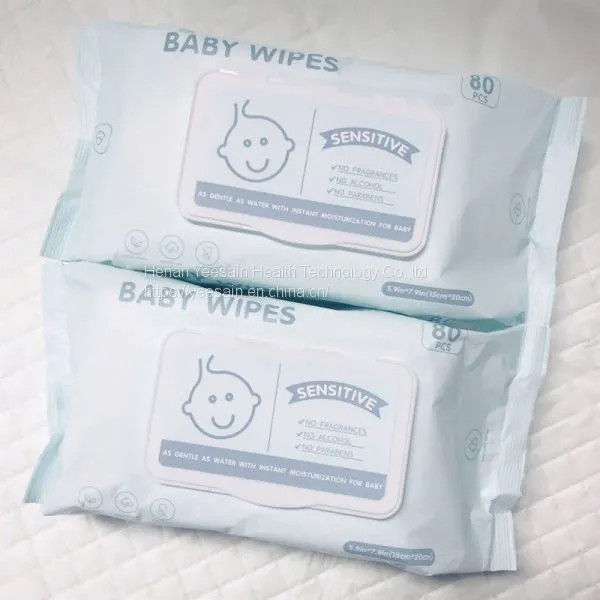 Private Label 80pcs Package or Customize Non-woven Spunlace Wet Wipes Tissue for Baby Care