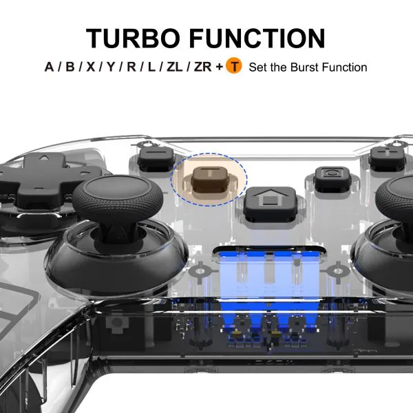 Nintendo Game Controller Wireless Vibration Body Sense Switch Handle Transparent photo-3
