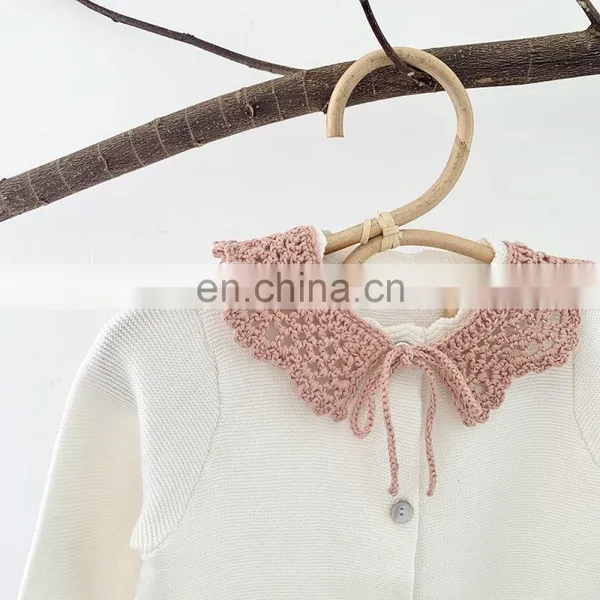 2020 Autumn New Ins Baby Girl Lotus Leaf Collar Wild Hand Hook Collar Baby Girl Cotton Hook Flower Collar Hollow photo-5