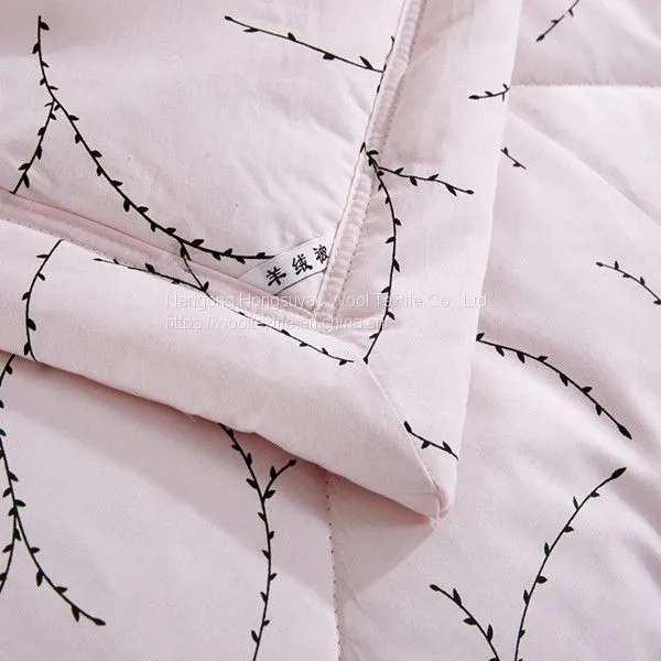 American Custom Design Pink/White Color 100% Pure Wool Cashmere Quilt photo-4
