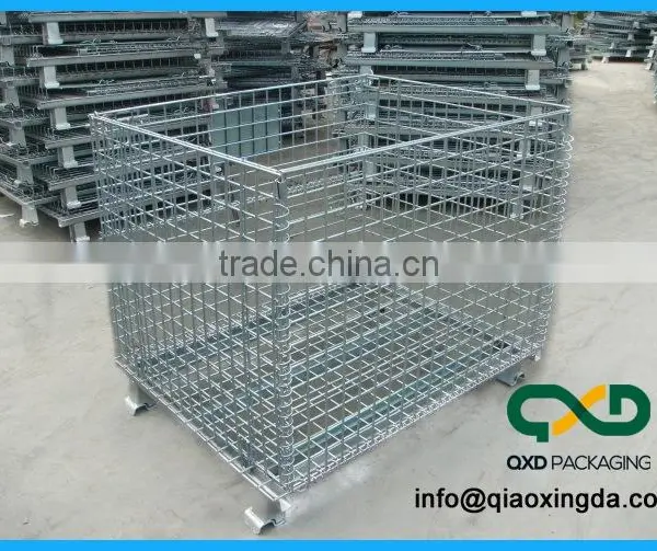 Folding Wire Mesh Container/ Stackable Storage Cage/ Metal Basket