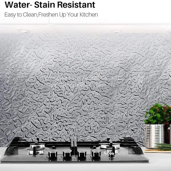 Kitchen Splash Plate Stickers, Aluminum Foil Orange Peel Texture Wallpaper, Waterproof Removable High-temperature DIY Wallpaper, Wall Stickers in the Kitchen photo-4