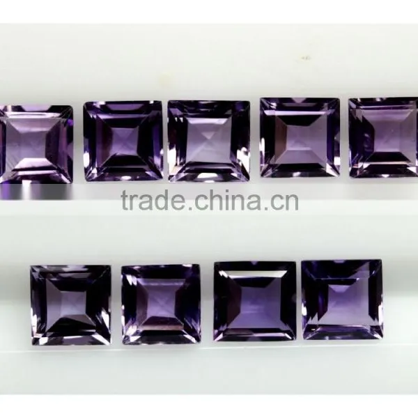 7MM AAA Quality Natural Brazil Amethyst Square 9 Pieces Lot Gems With Amazing Luster ( Aini Gems )