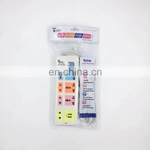 Multiple Power Socket 3m Wire Color Multi Outlet Electrical Extension Socket photo-5