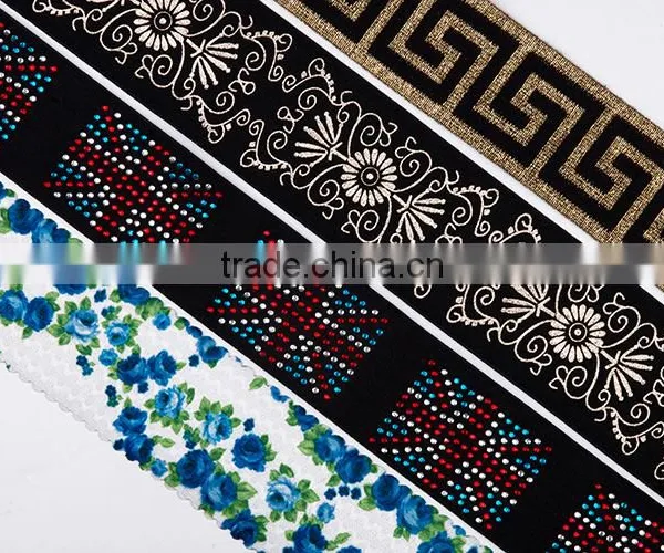 Custom Brand Names Golden Wide Black Textile Elastic Band photo-6