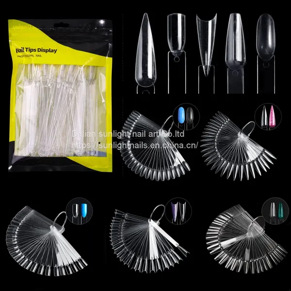 Nail art color board 50pcs fan color card nail polish color board practice nail polish adhesive display board wholesale