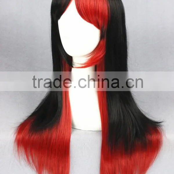 Cheap 60CM Medium Black Red Lolita Fancy Women Synthetic Hair Cosplay Wig photo-3