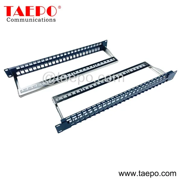 19 inch 1U 48 port blank patch panel for UTP keystone jack from China Factory TAEPO
