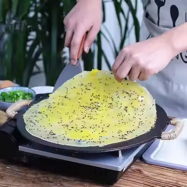 11-Inch Cast Iron Roti Tawa, Double Handled Cast Iron Crepe Pan for Dosa, Tortillas photo-5