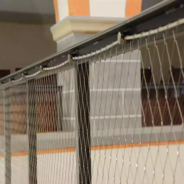 Stainless Steel Anti Fall Net for Balcony Safety Protection, Plain Weave Rope Net Weaving Process, Punching photo-2