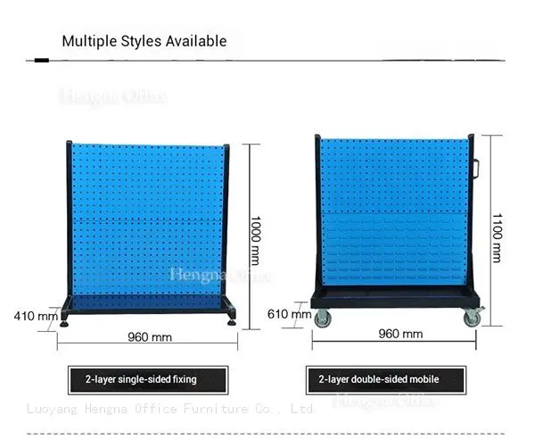 Hengna Industrial Hardware Material Rack With Fixed Base 2-Layer Louver Panel System Supplier photo-5