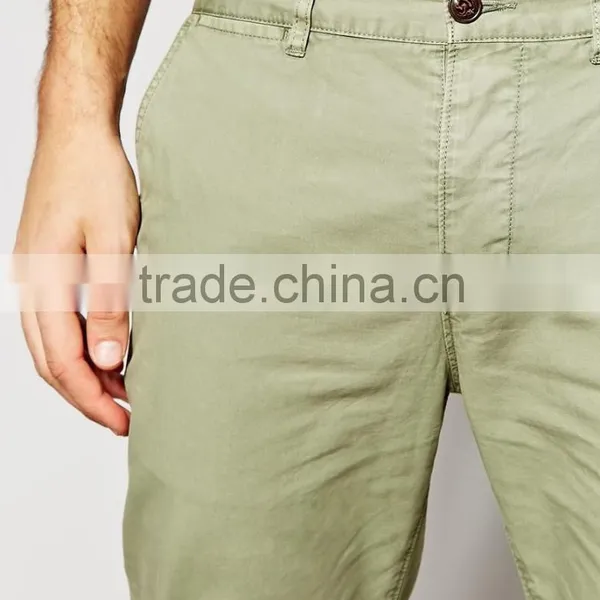 2016 Men's Casual Fit Slim Garment Wash Chino Pants photo-3