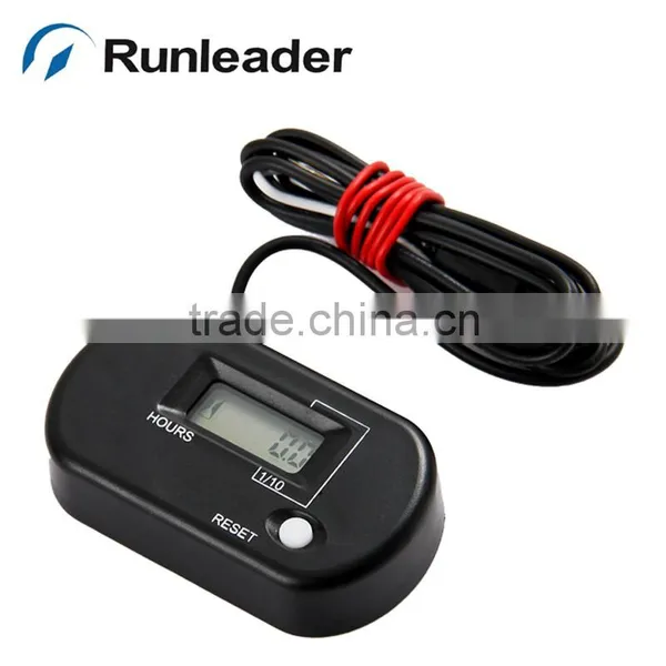 Resettable LCD Gasoline Inductive Hour Meter for Trencher Motocross ATV Lawn Mower Transfer Pump photo-2