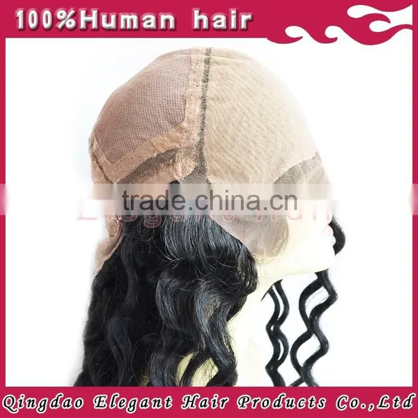 Premium Quality Loose Wave Silk Top Wig,18 Inch Glueless Brazilian Human Hair Full Lace Wig photo-5