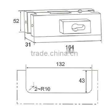 Stainless Steel Patch Fitting for Glass Door Floor Lock (DL-048) photo-2