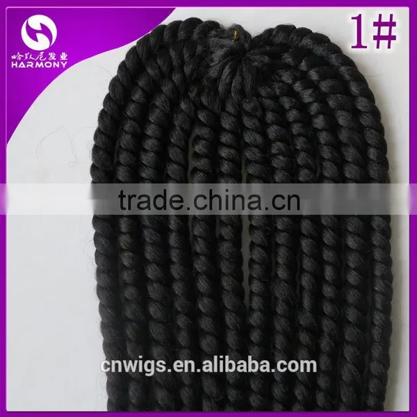 ( Black Color 1# ) STOCK 18inch 100grams Synthetic Afro 2X Twists Havana Mambo Hair Jumbo Braiding Hair Extensions photo-3