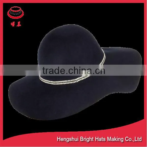 Women's Gray Wide Brimmed Wool Felt Hat photo-6